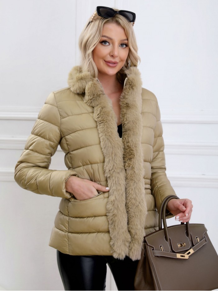 Faux fur anorak khaki (M-L-XL-XXL)