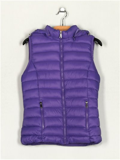 Quilted waistcoat with hood purple (S-XL)