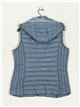 Quilted waistcoat with hood blue (42-50)