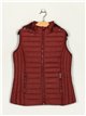 Quilted waistcoat with hood bordeaux (42-50)