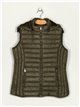 Quilted waistcoat with hood green (42-50)