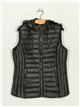 Quilted waistcoat with hood black (42-50)