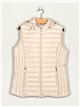 Quilted waistcoat with hood stone-rice (42-50)