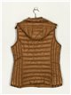 Quilted waistcoat with hood tan (42-50)