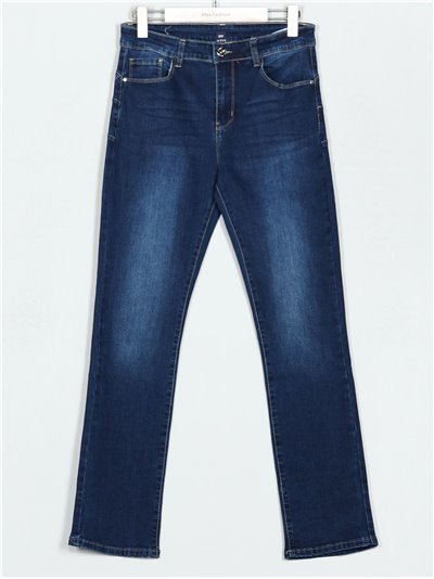 Jeans básico talla grande azul (40-52)