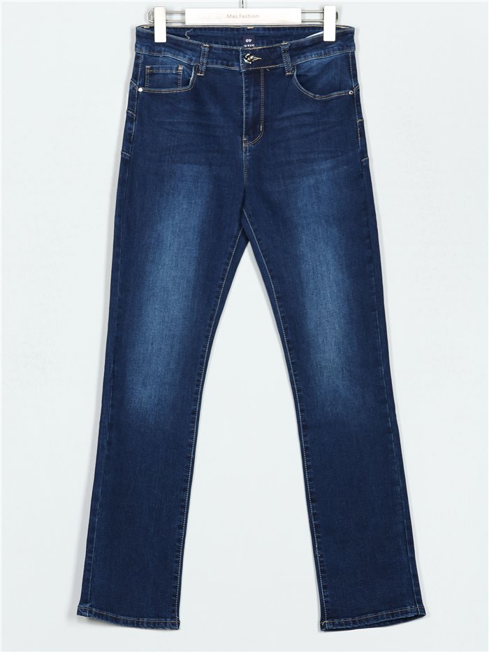 Plus size basic jeans azul (40-52)