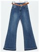 Jeans flare cinturón azul (S-XXL)