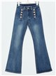 Jeans flare botones azul (S-XXL)