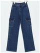 Straight cargo jeans azul (XS-XL)