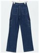 Straight cargo jeans azul (XS-XL)