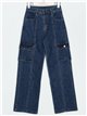 Straight cargo jeans azul (XS-XL)