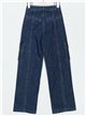 Straight cargo jeans azul (XS-XL)