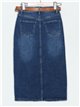 Belted denim midi skirt azul (S-XXL)