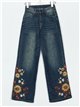 Embroidered straight jeans azul (S-XXL)