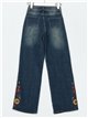 Embroidered straight jeans azul (S-XXL)