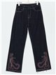 Embroidered straight jeans azul (36-46)