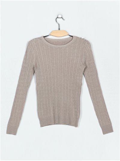 Textured cable-knit sweater (M/L-L/XL)