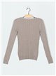 Textured cable-knit sweater (M/L-L/XL)