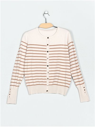 Striped cardigan with button (M/L-L/XL)