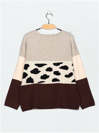 Oversized animal print sweater (M/L-L/XL)