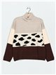 Roll neck animal print sweater (M/L-L/XL)