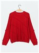 Frayed edge knitted sweater (M/L-L/XL)