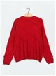 Frayed edge knitted sweater (M/L-L/XL)