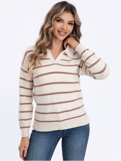 Collared striped sweater (S/M-L/XL)