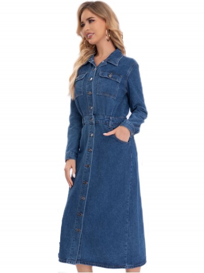 Belted shirt dress azul (S-XXL)