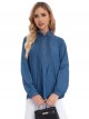 Blusa denim pliegues azul (S-XXL)