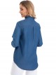 Pleated denim blouse azul (S-XXL)