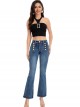 Jeans flare botones azul (S-XXL)