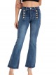 Jeans flare botones azul (S-XXL)