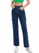 Straight cargo jeans azul (XS-XL)