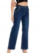 Straight jeans with buttons azul (S-XXL)