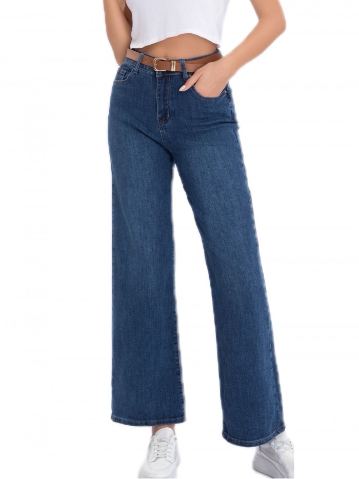 Belted straight jeans azul (S-XXL)