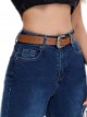 Belted straight jeans azul (S-XXL)