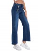 Straight jeans with buttons azul (S-XXL)