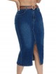 Belted denim midi skirt azul (S-XXL)