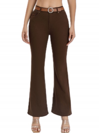 Jeans flare cinturón marron (S-XXL)