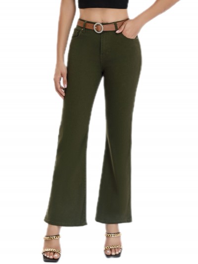 Jeans flare cinturón verde (S-XXL)