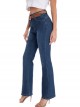 Jeans flare cinturón azul (38-48)