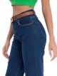 Belted straight jeans azul (38-50)