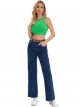 Belted straight jeans azul (38-50)