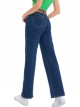 Belted straight jeans azul (38-50)