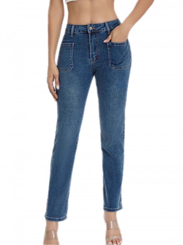 Jeans bolsillos azul (S-XXL)