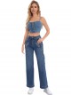 Embroidered straight jeans azul (S-XXL)