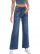 Embroidered straight jeans azul (S-XXL)