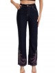 Embroidered straight jeans azul (36-46)