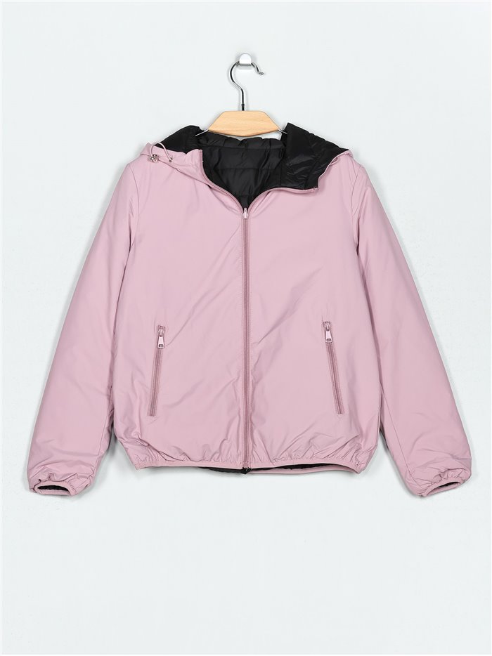 Reversible ultra light down puffer jacket pink (M-L-XL-XXL)